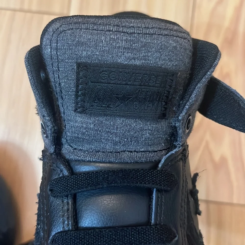 Converse big boy’s Black High-Top leather Sneakers